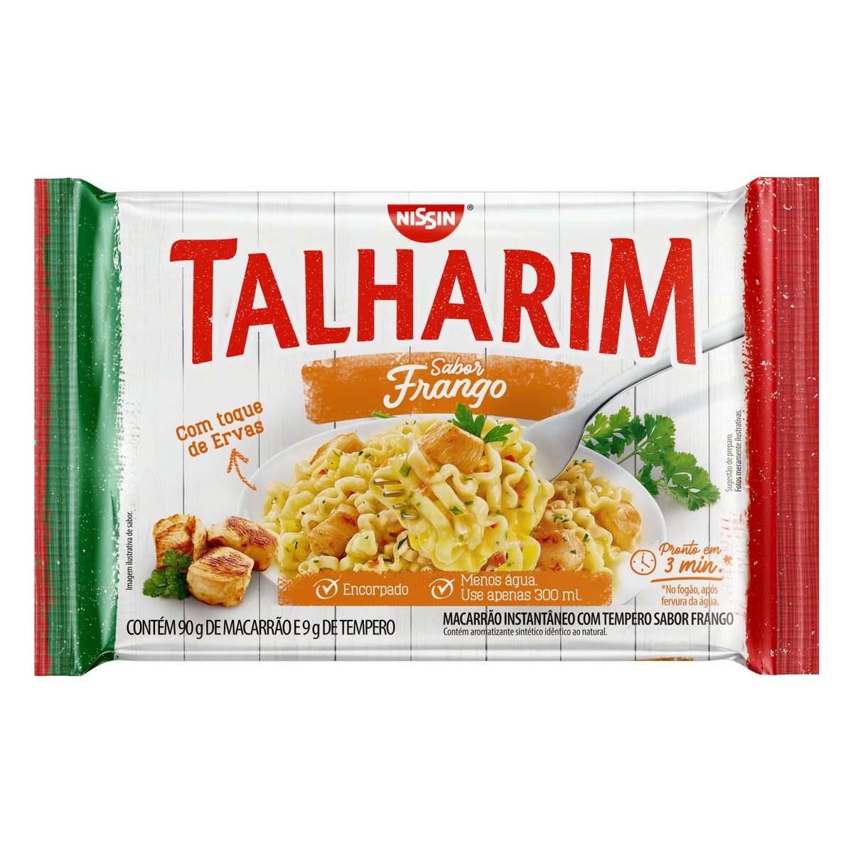 Macarrão Instantâneo Frango Nissin Miojo Talharim Pacote 99g - CX C/50
