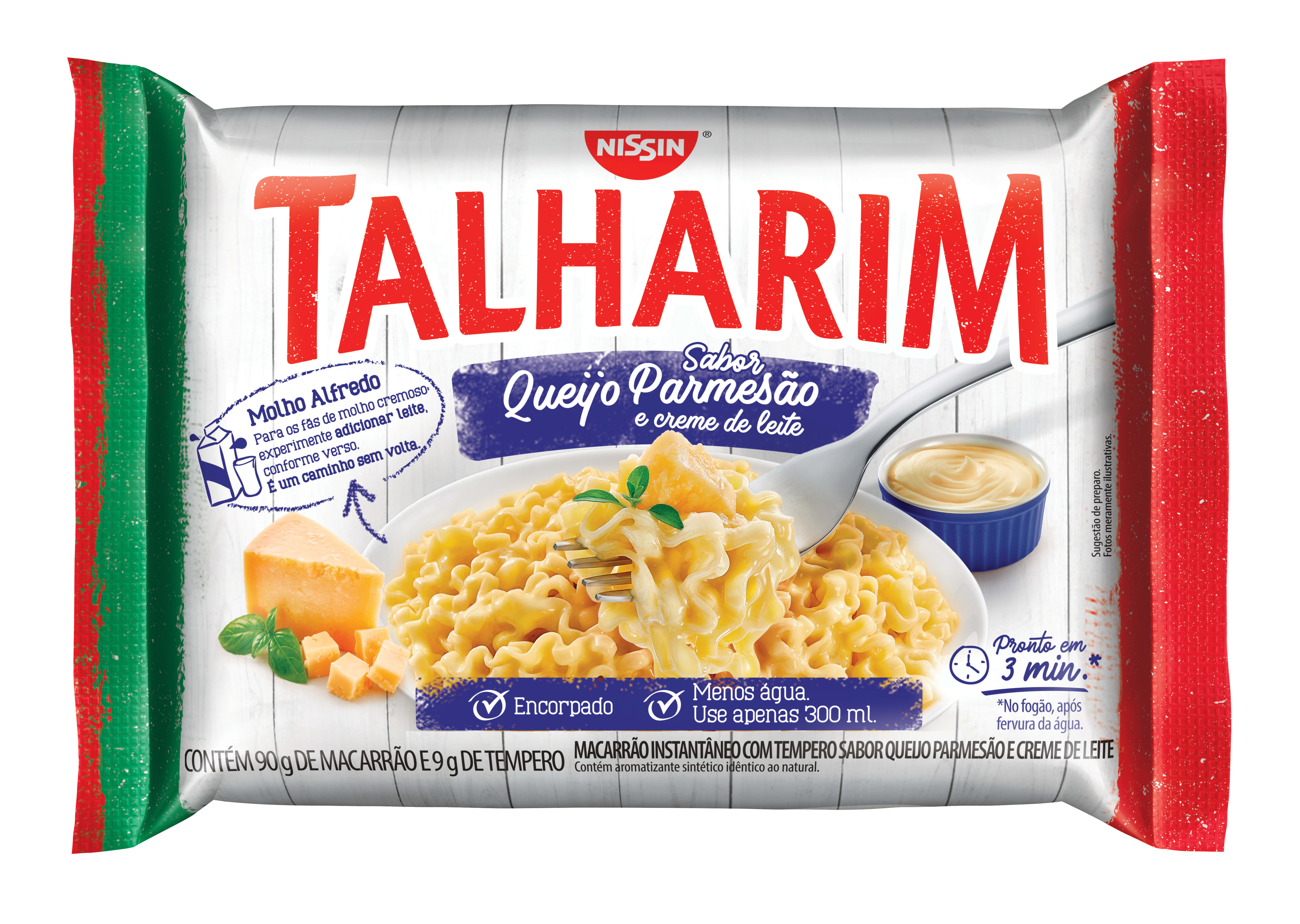Macarrão Instantâneo Talharim Queijo Parmesão Nissin Miojo Pacote 99g