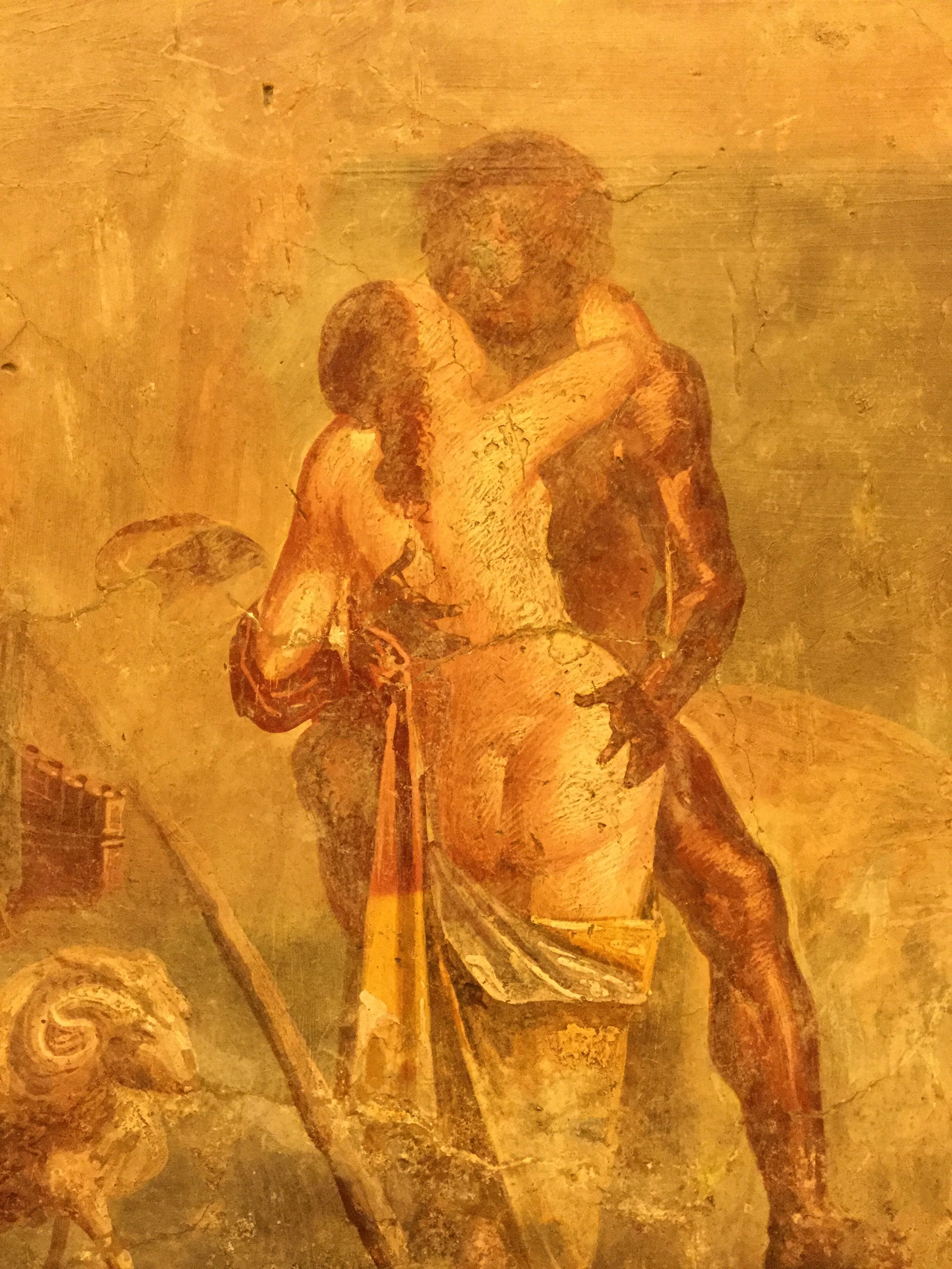 Sátiro con mujer. Fresco