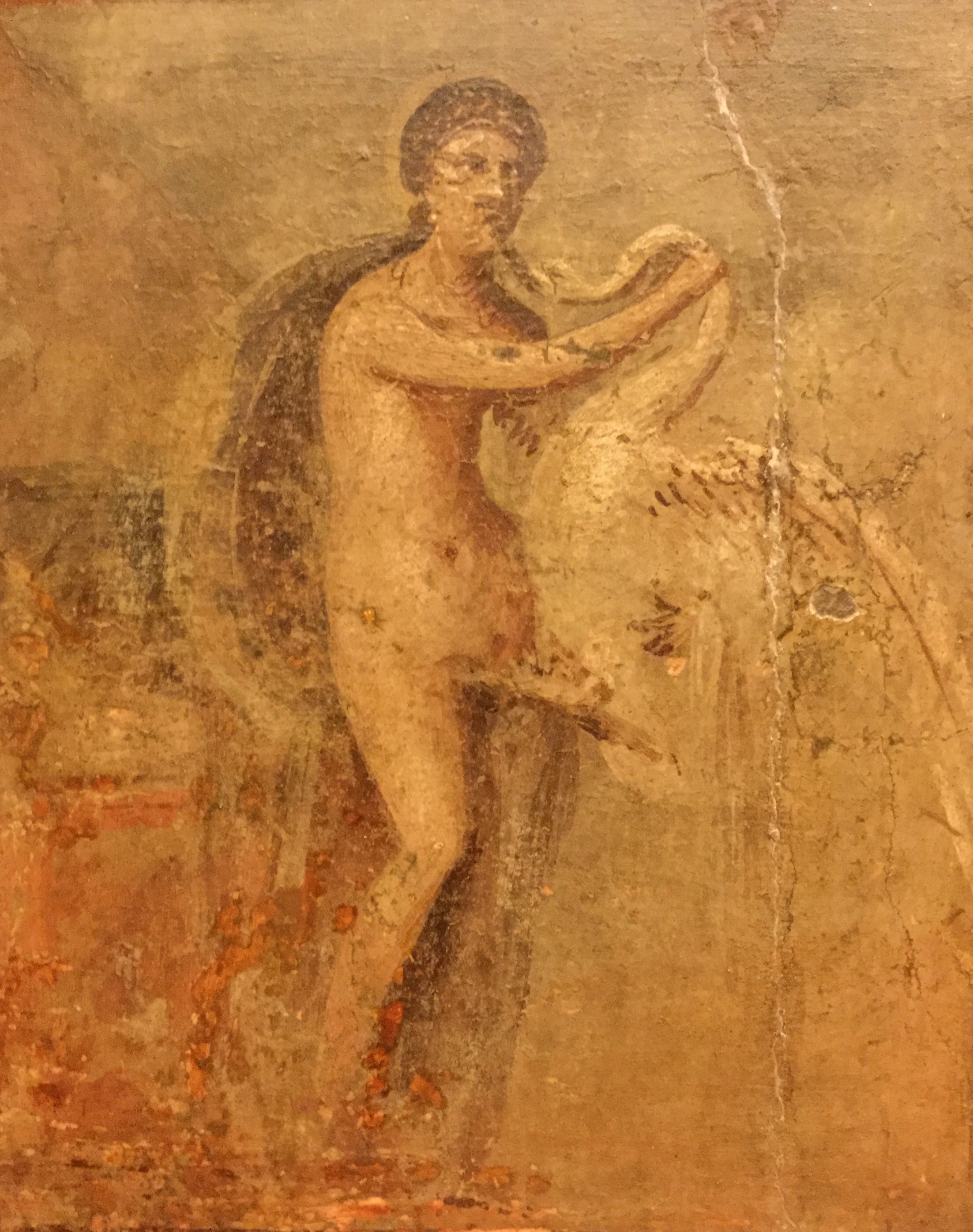 Leda and the swan. Fresco