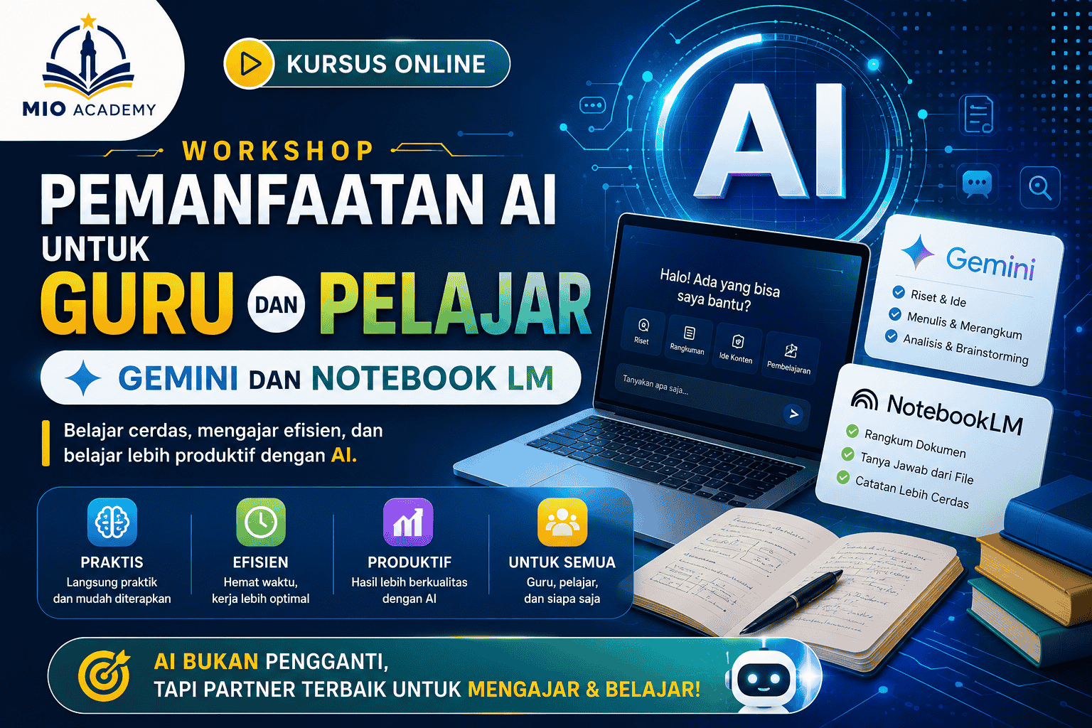 Workshop Pemanfaatan AI Untuk Guru dan Pengajar: Gemini dan Notebook LM (2026)