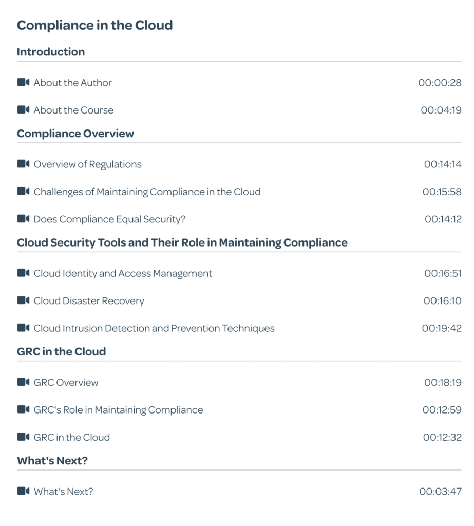 Compliance in the cloud fundamentals syllabus