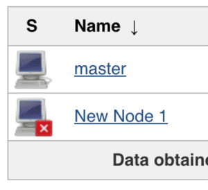 list of nodes including the master and an agent.