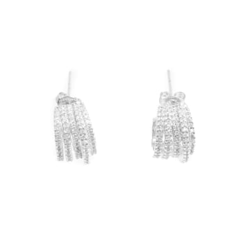 Brede glitrende hoops, crystal, S