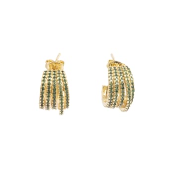 Brede glitrende hoops, crystal, G