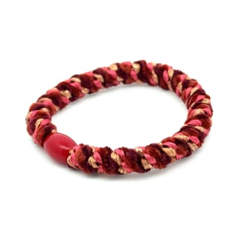 Hårstikk, chenille, red, burgundy, gold