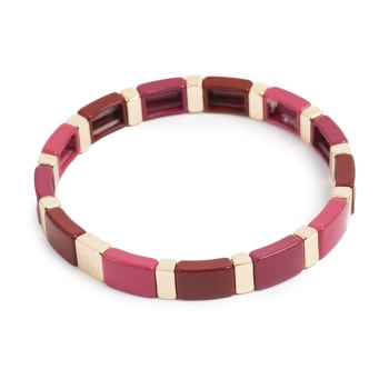 Emaljert armbånd, ruby