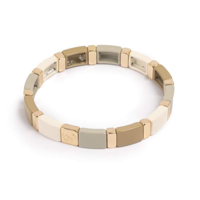 Emaljert armbånd, beige