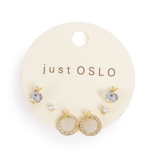 Sett med 3 par øredobber, MOP, G