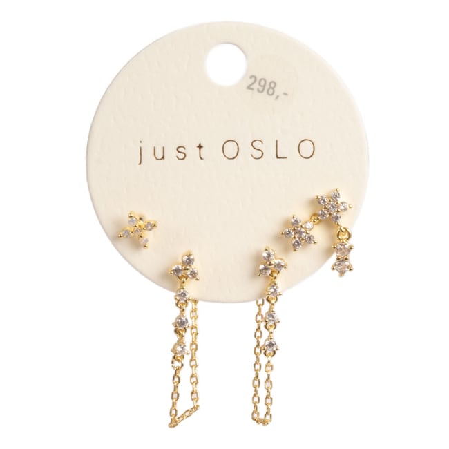 Sett med 4 øredobber, lace, G