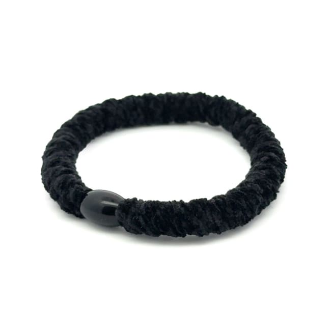 Hårstrikk, chenille, black