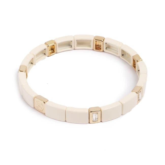 Emaljert armbånd, cream