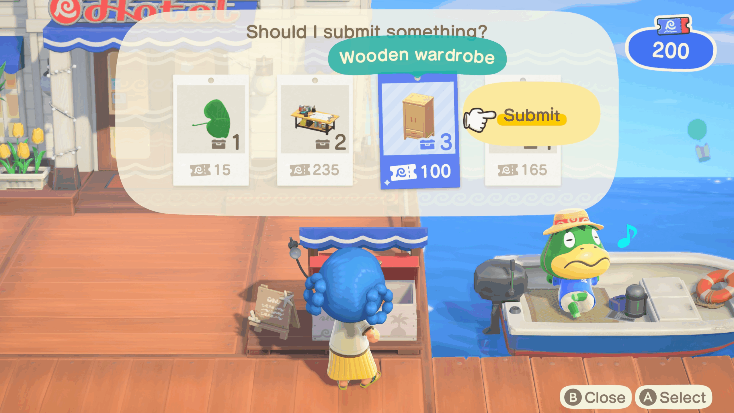 Tom Nook crafting kiosk
