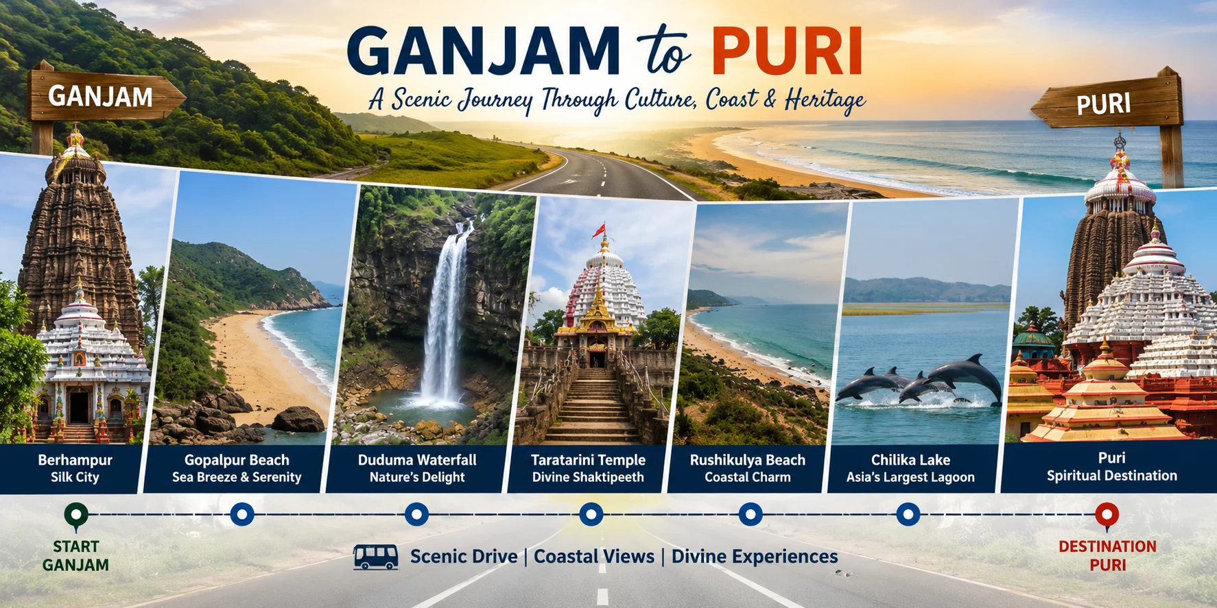 Ganjam to Puri Family Tour Package - 3 Days Spiritual & Beach Getaway