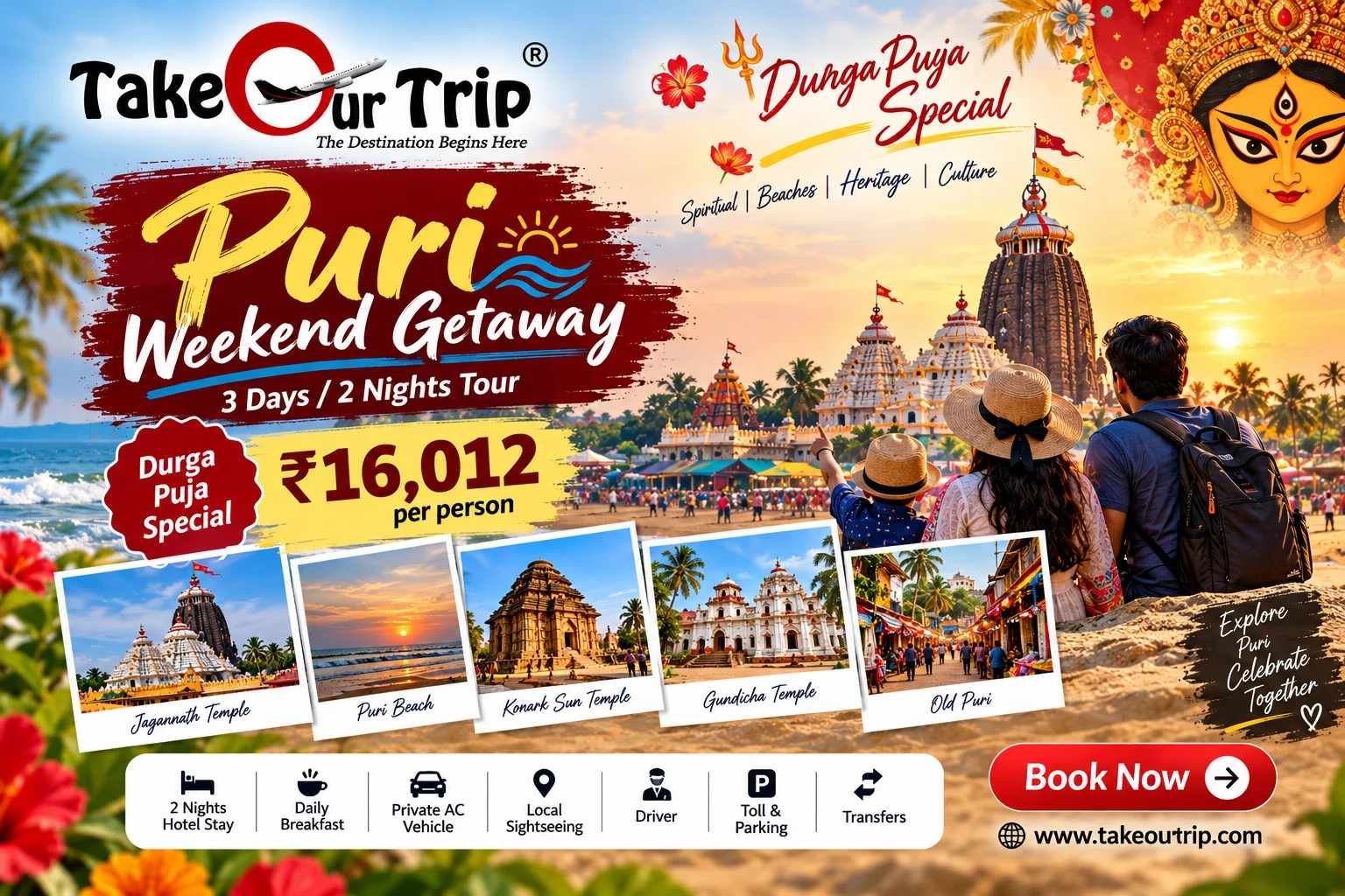 Durga Puja Special Puri Tour Package 2026 – 3 Days 2 Nights
