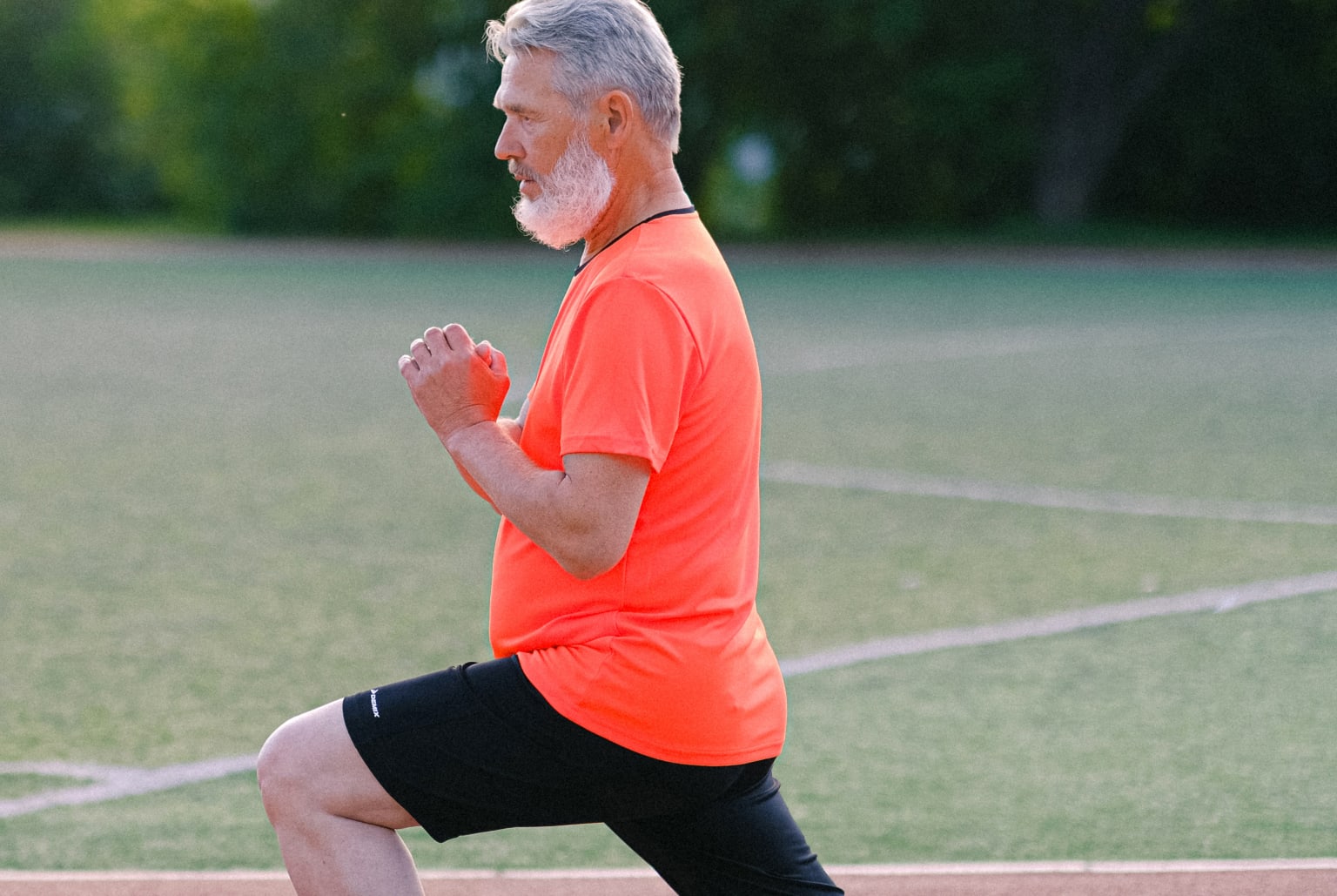 man stretching