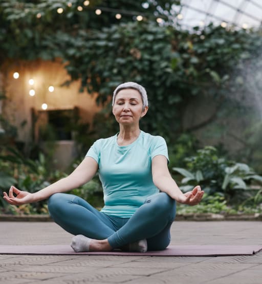 active woman-meditating