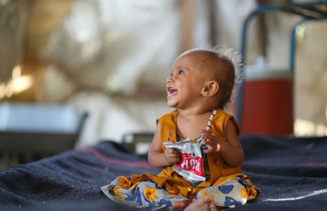 suivi des enfants de Ali par Nadia Ali Suleiman volontaire communautaire d’Action contre la Faim au camp de Al Sadd