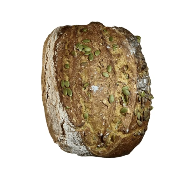 Pan de masa madre de zapallo con semillas