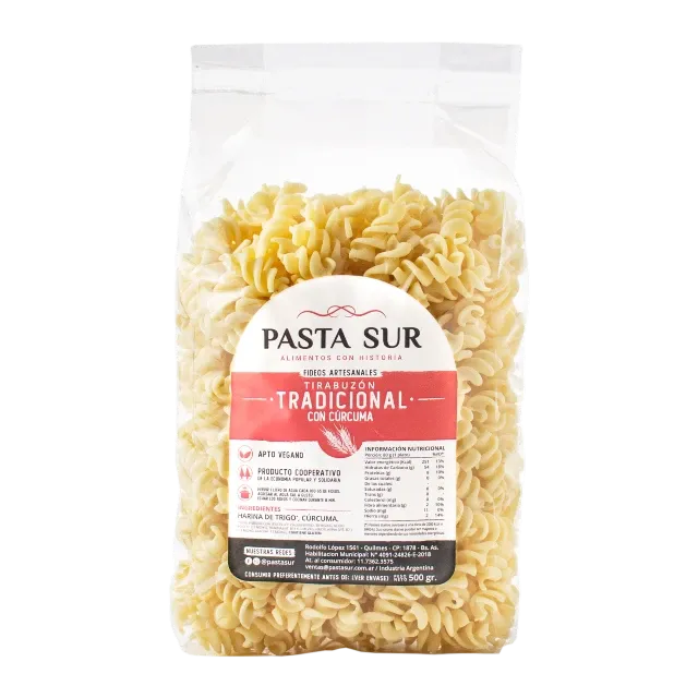 Fusilli tradicional con cúrcuma
