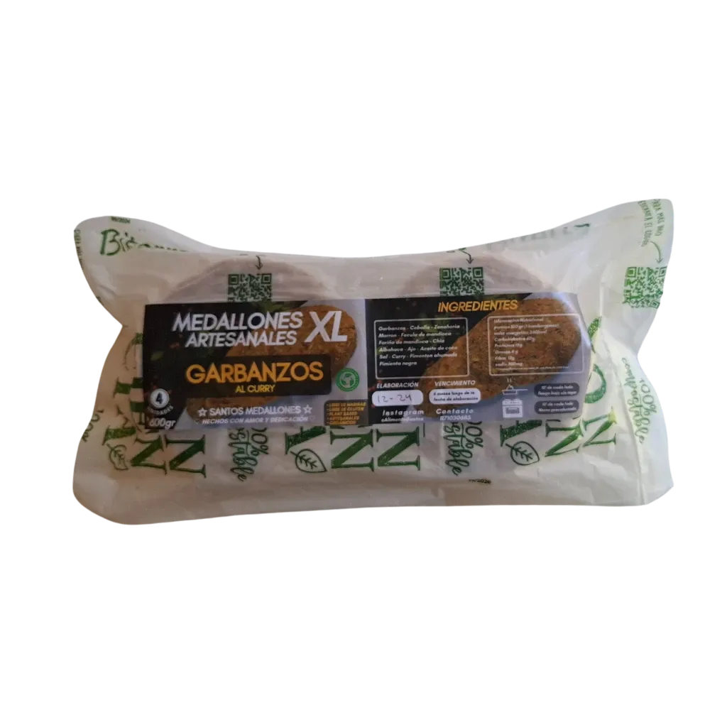 Hambur de garbanzo al curry