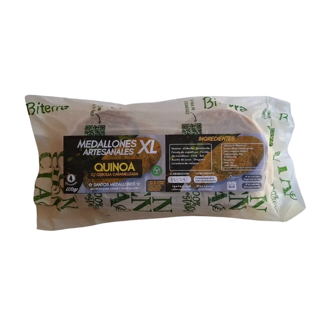 Hambur de quinoa caramelizada