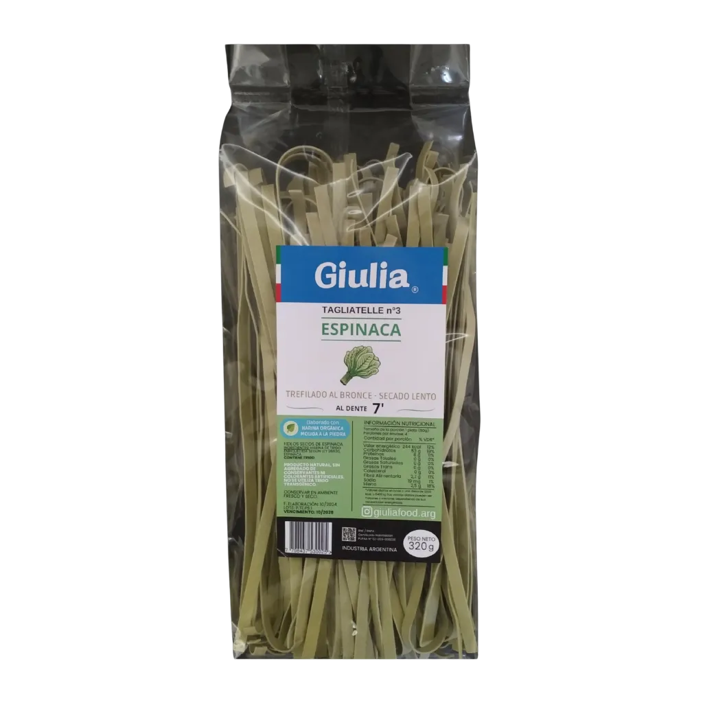 Fideos tagliatelle integrales espinaca