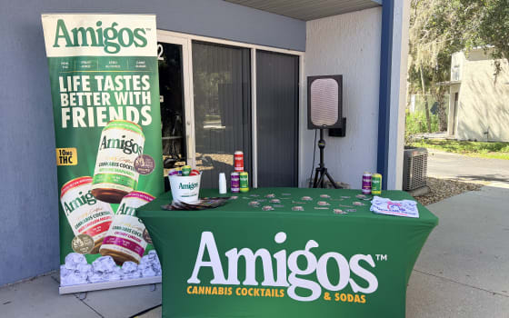 Amigos demo table set up before the shift