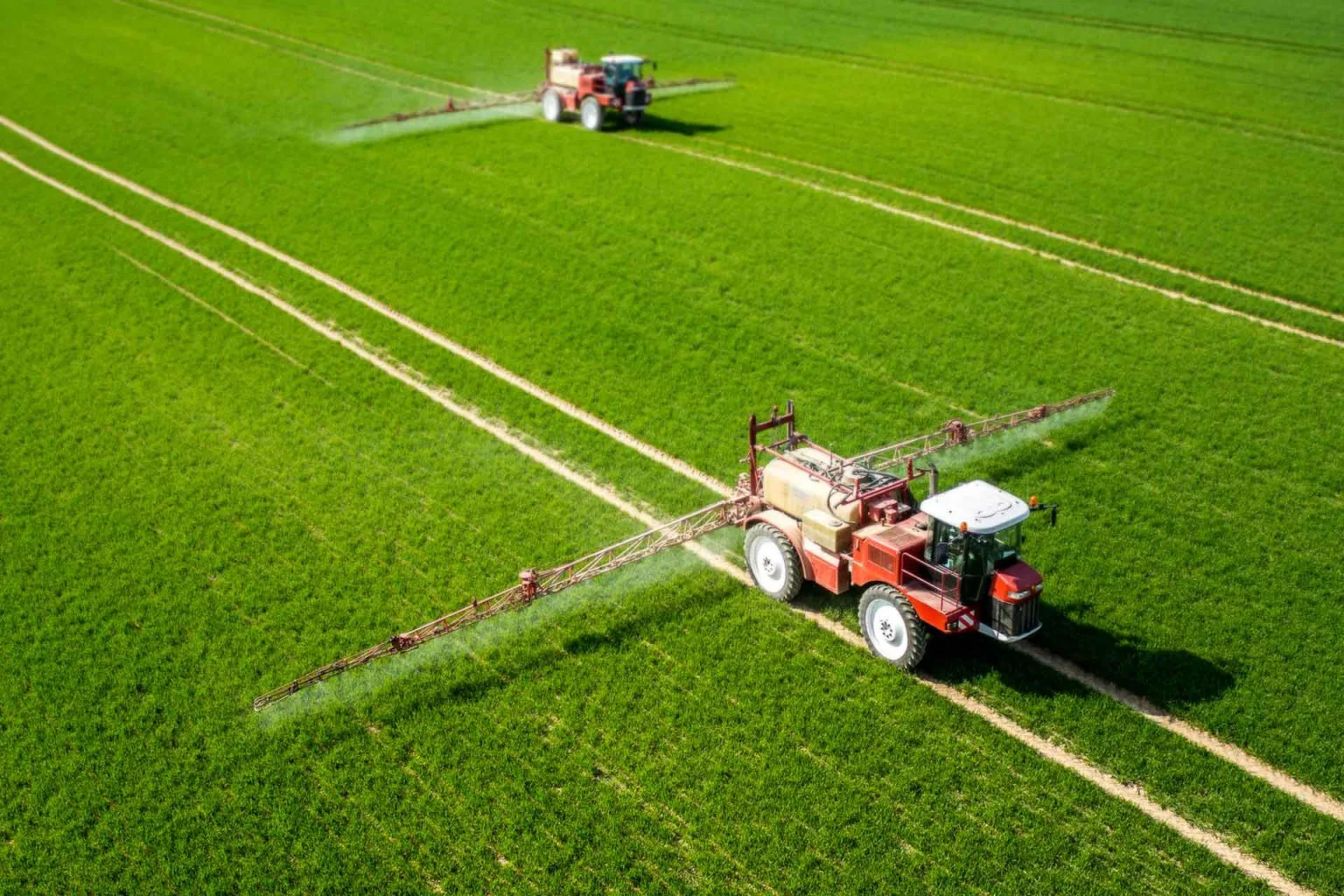tractors spraying