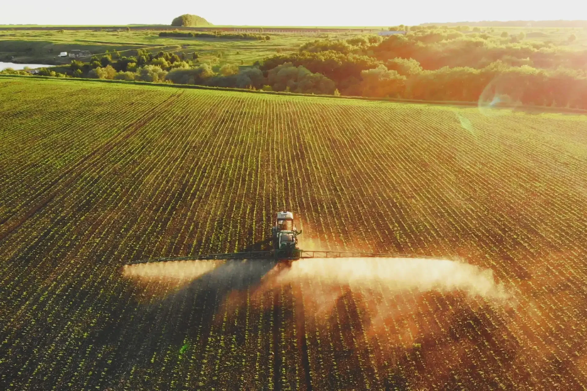 tractor spray field aerial