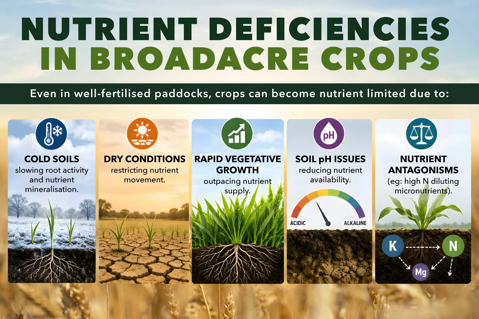 Why Nutrient Deficiencies Develop in Broadacre Crops