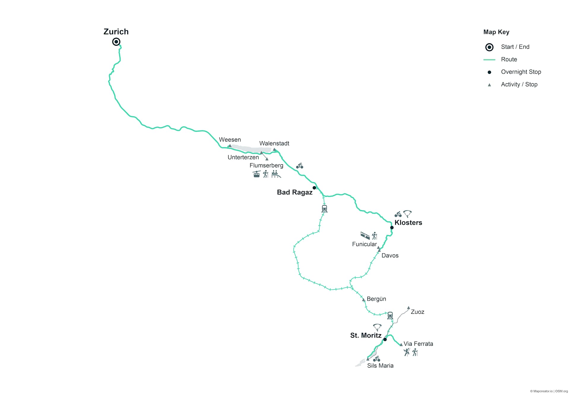 Journey through the stunning Swiss Alps via train, biking and hiking on our Swiss Alps Adventure.