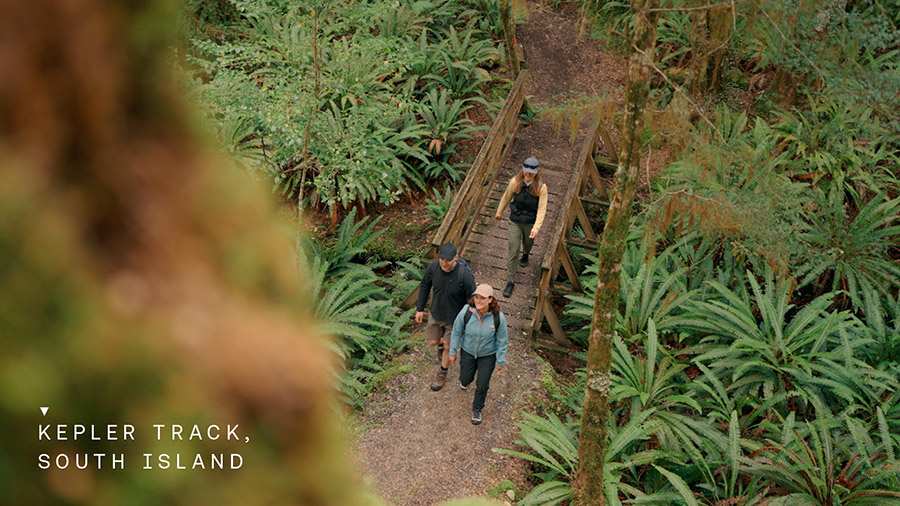 Active Adventures guests on the Ultimate South Island Adventure hiking the Kepler Track