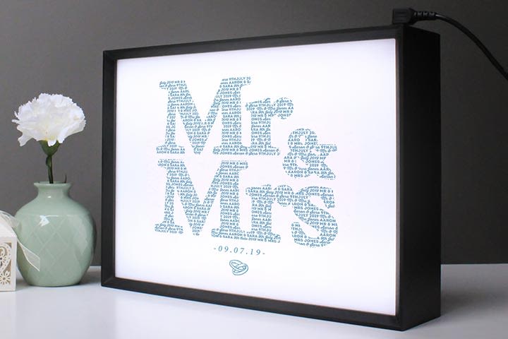 Personalised Mr&Mrs - Mr&Mr - Mrs&Mrs Light Box