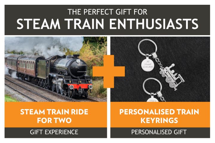 Steam Train Experience for Two & Personalised Train Keyrings