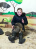 My daughter with the meerkats at the Ark