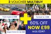 Drive, Play & Choose – 3 Voucher Multibuy