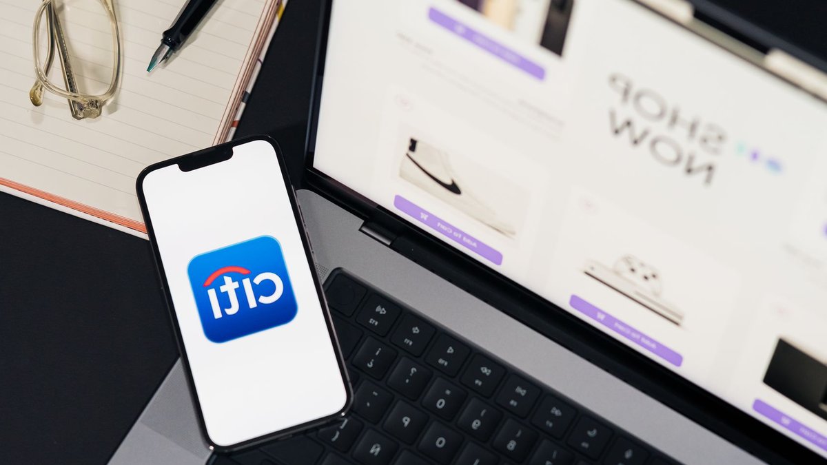 Citigroup Launches Real-Time Cross-Border Payments Across Three Nations Laptop and smartphone showcasing online shopping and Citi mobile banking app.