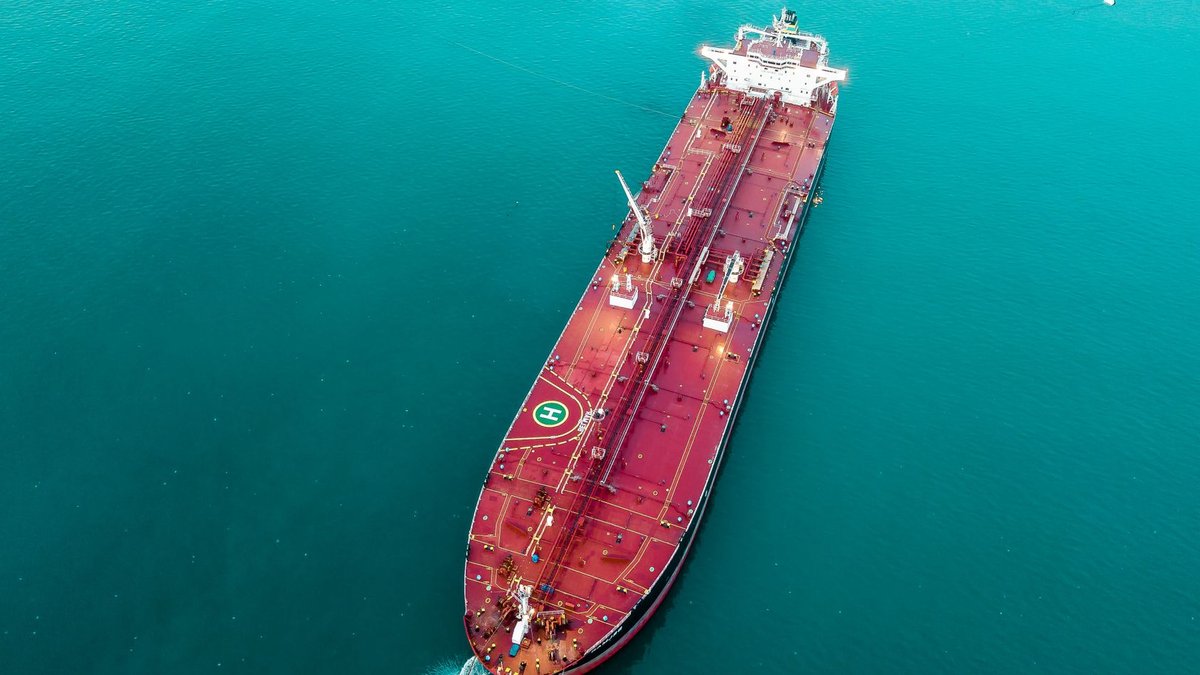 FMC takes tougher stance on liners Aerial shot of an oil tanker cruising through the ocean, emphasizing maritime transport.