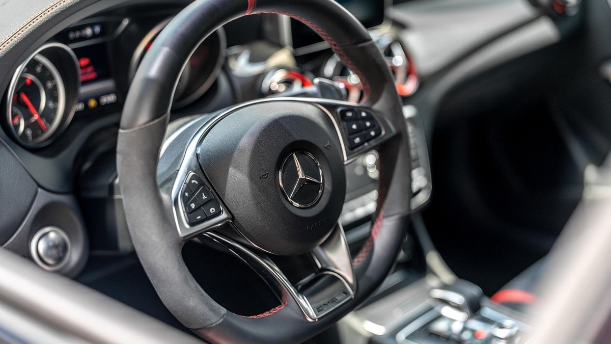 Amg, mercedes, benz, car, racing, indoor, gla45, gla, steering, car wallpapers, control, button, driver.