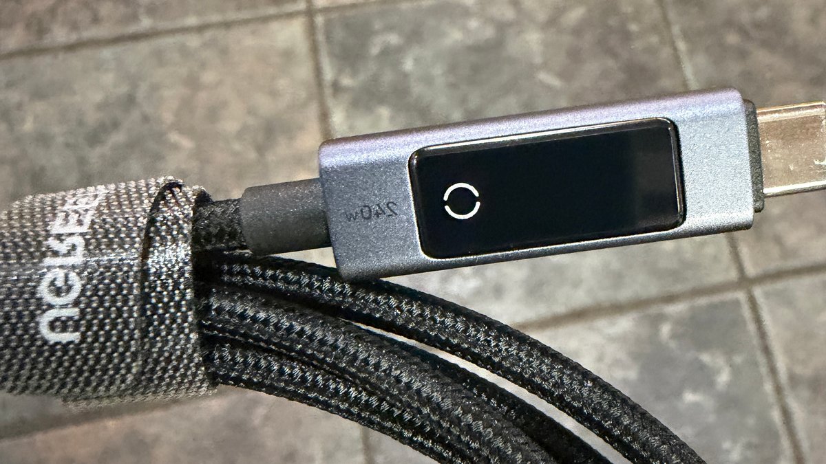 USB-C cable features tiny power meter screen It’s quite a chunky cable.