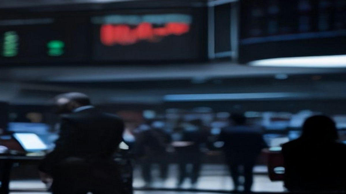 **Trading floor with bond traders**.