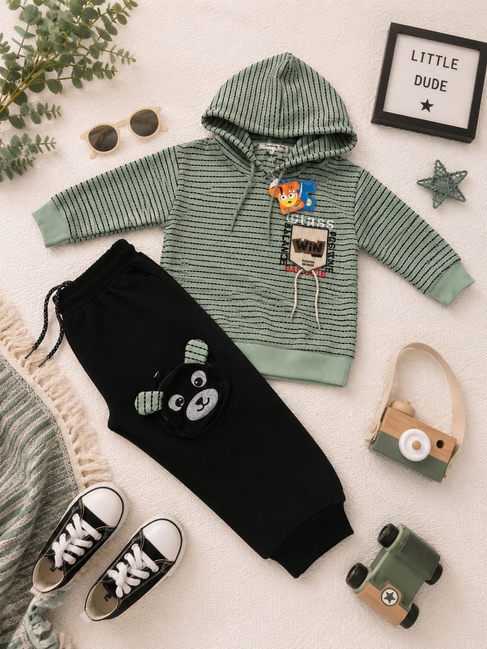 Cool Boys Striped Hoodie 2-Piece Jogger Set | Imported