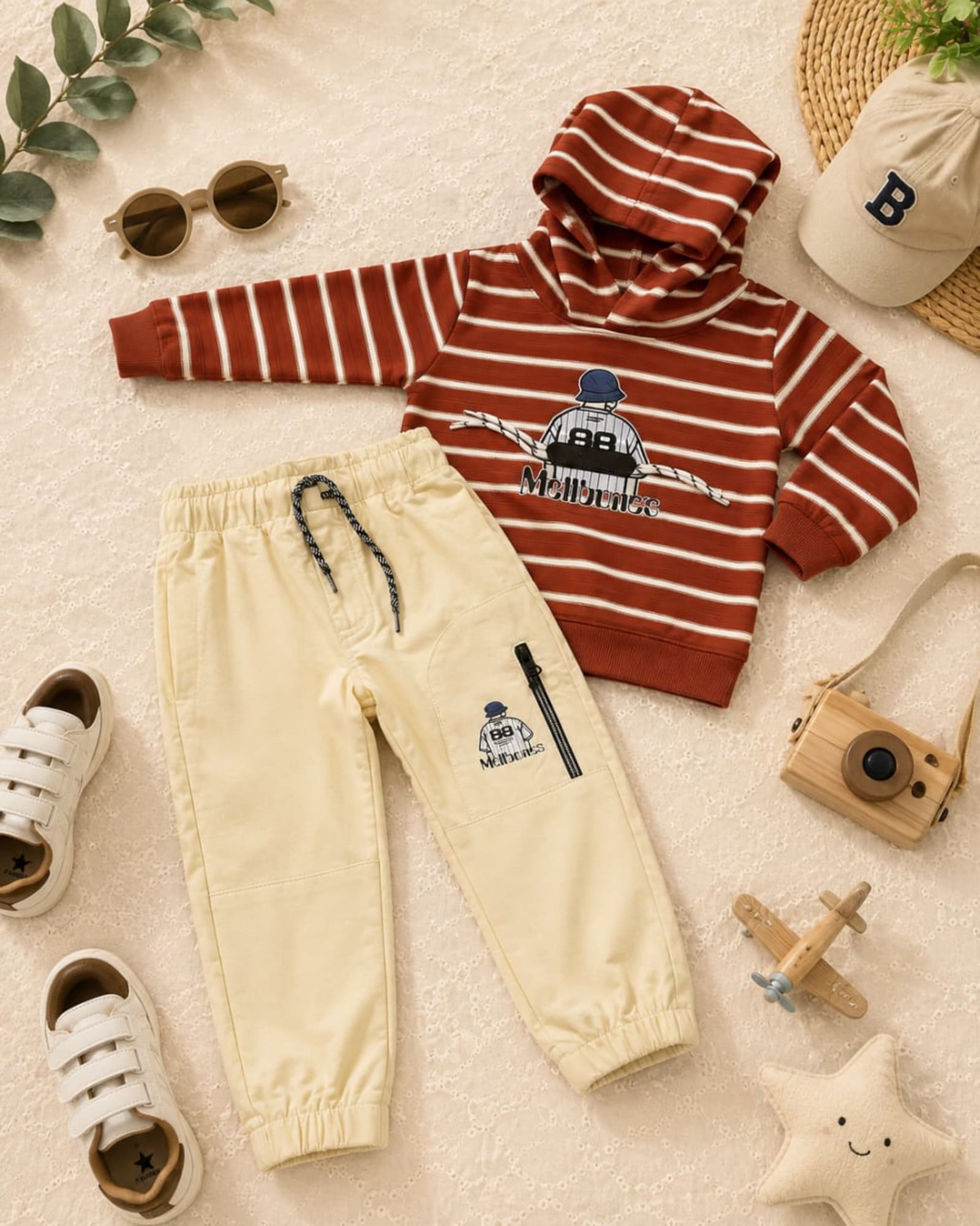 Melbourne 88 Striped Hoodie 2-Piece Boys Pant Set