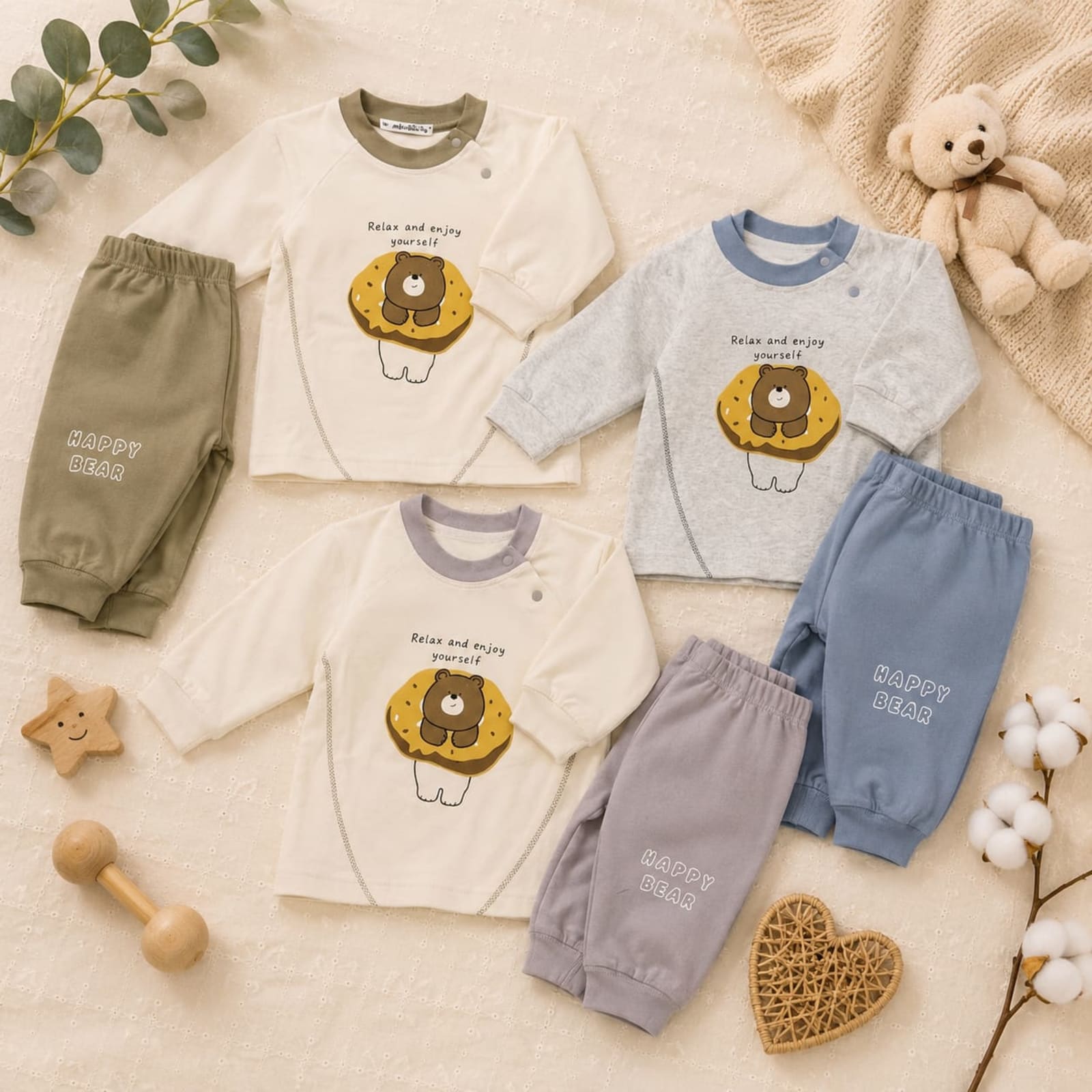 Happy Bear Cozy 2-Piece Baby Winter Outfit Set IMP
