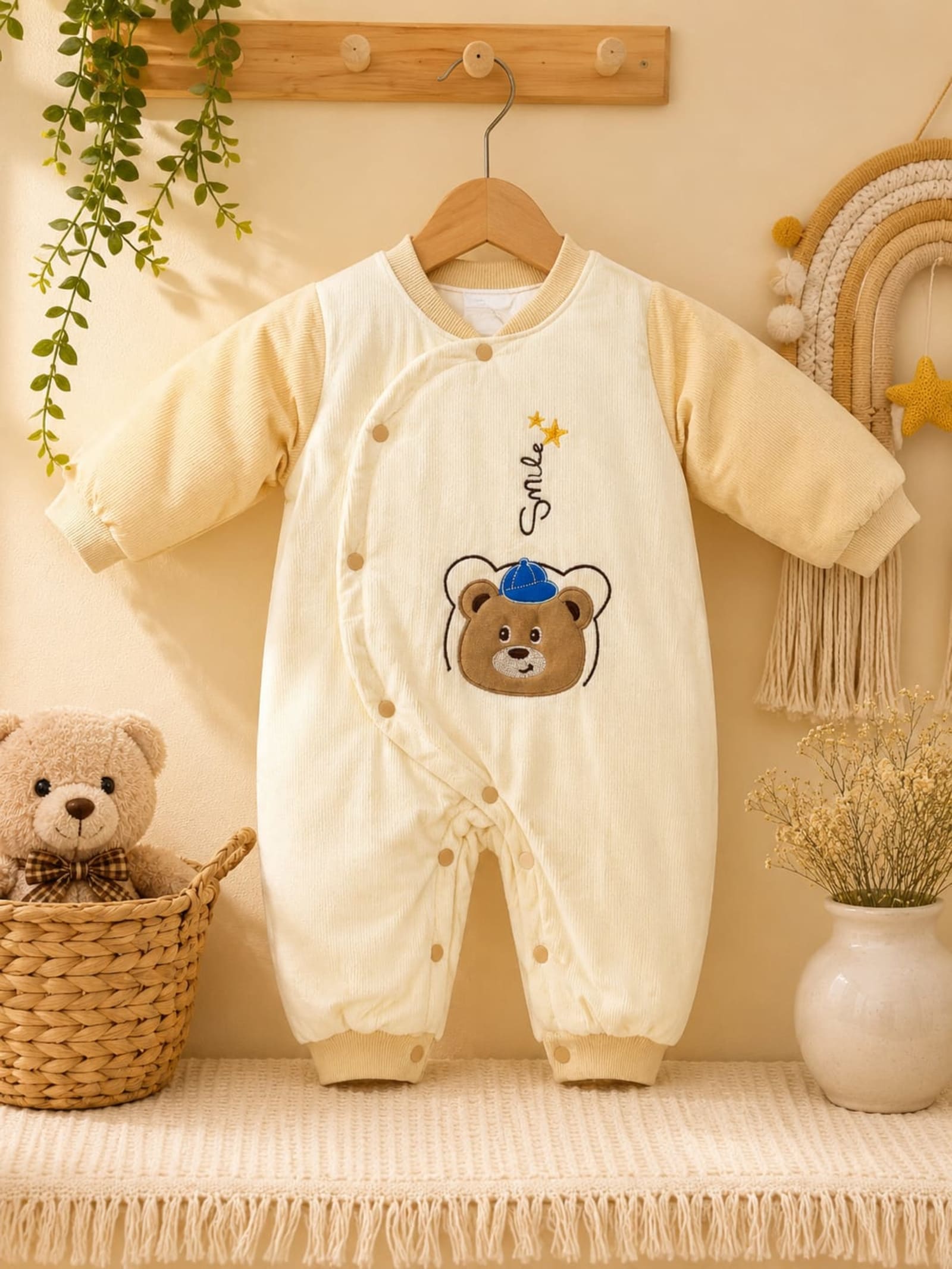 Little Bear Smile Padded Baby Warm Winter Romper – Imported