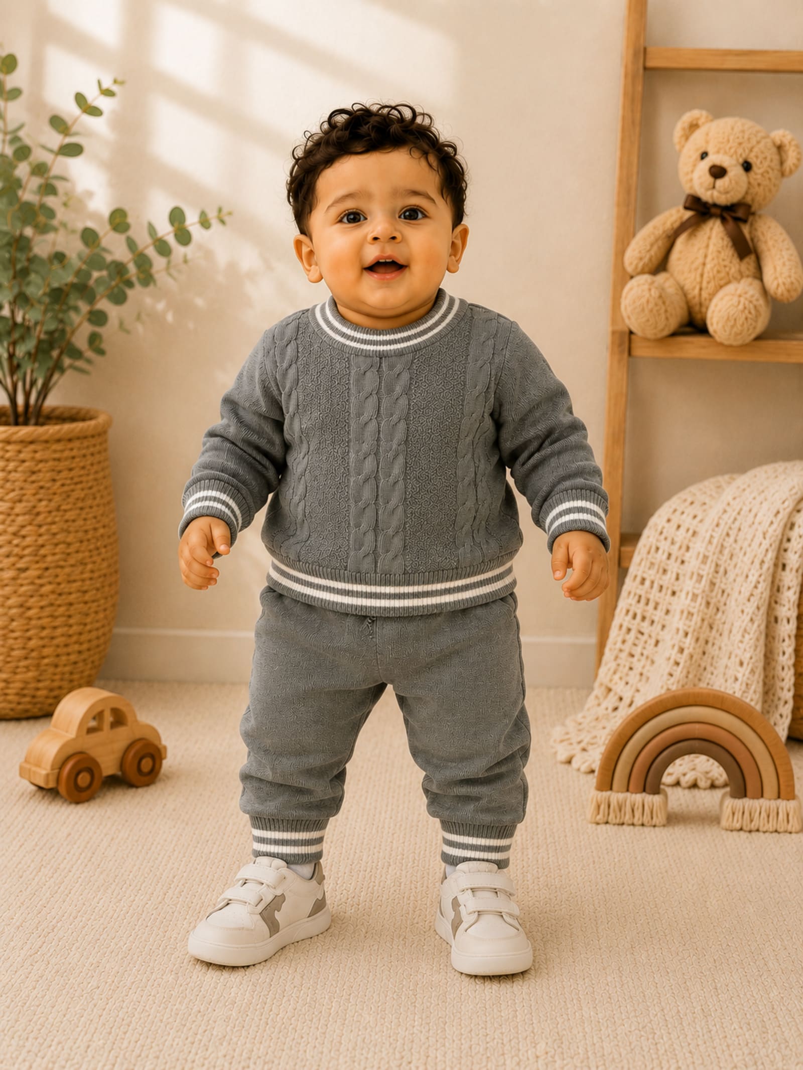 Little Gentleman Cable Knit 2-Piece Boys Winter Set IMP alternate view