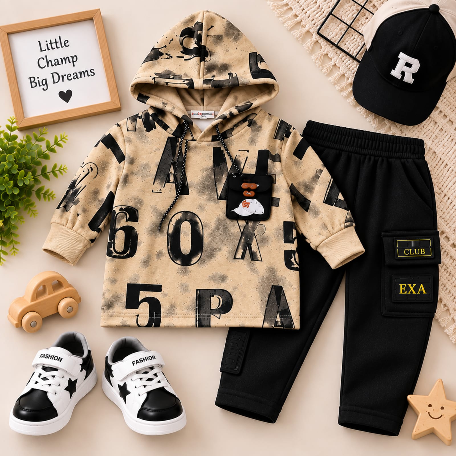Urban Letters Hooded 2-Piece Boys Pant Set - IMP
