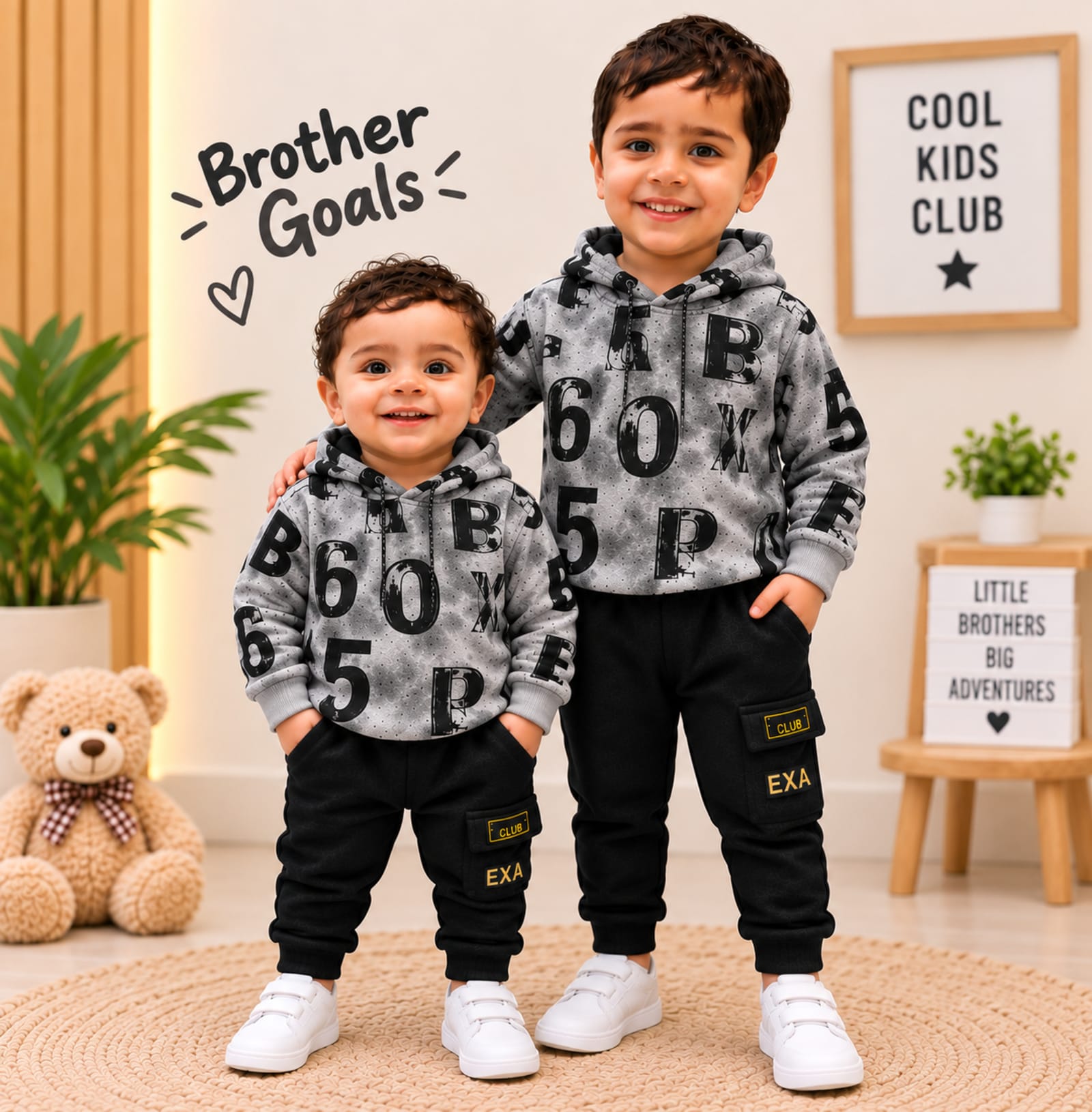 Urban Letters Hooded 2-Piece Boys Pant Set - IMP