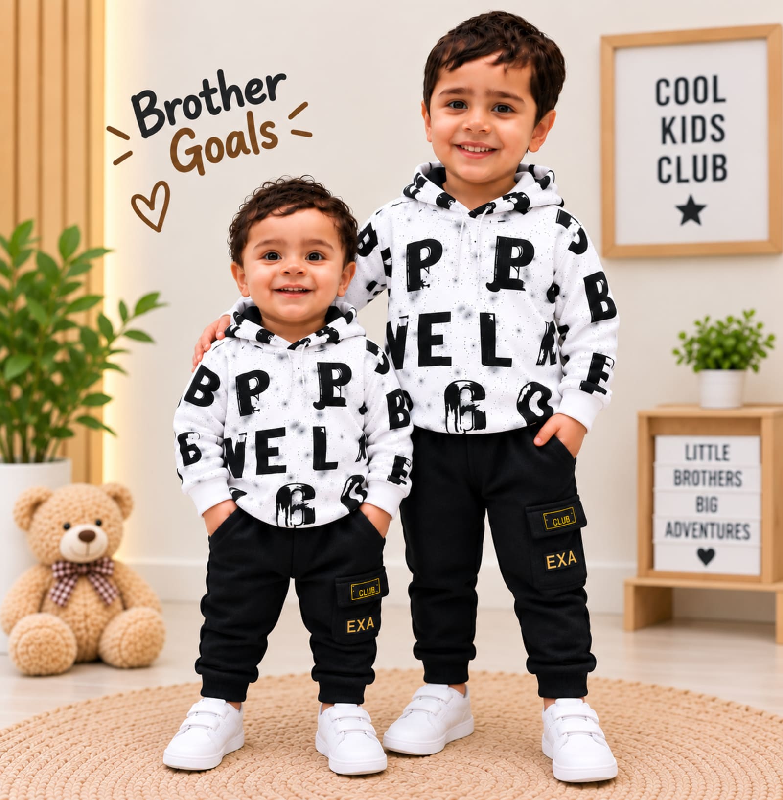 Urban Letters Hooded 2-Piece Boys Pant Set - IMP